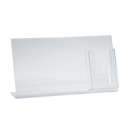 AZAR DISPLAYS Angled Sign Holder w/ Trifold Pocket Overall Size: 16"W x 8.5"H, PK2 252057
